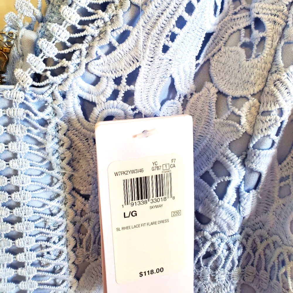 GUESS short cocktail dress - baby blue - size L - Picture 4 of 5